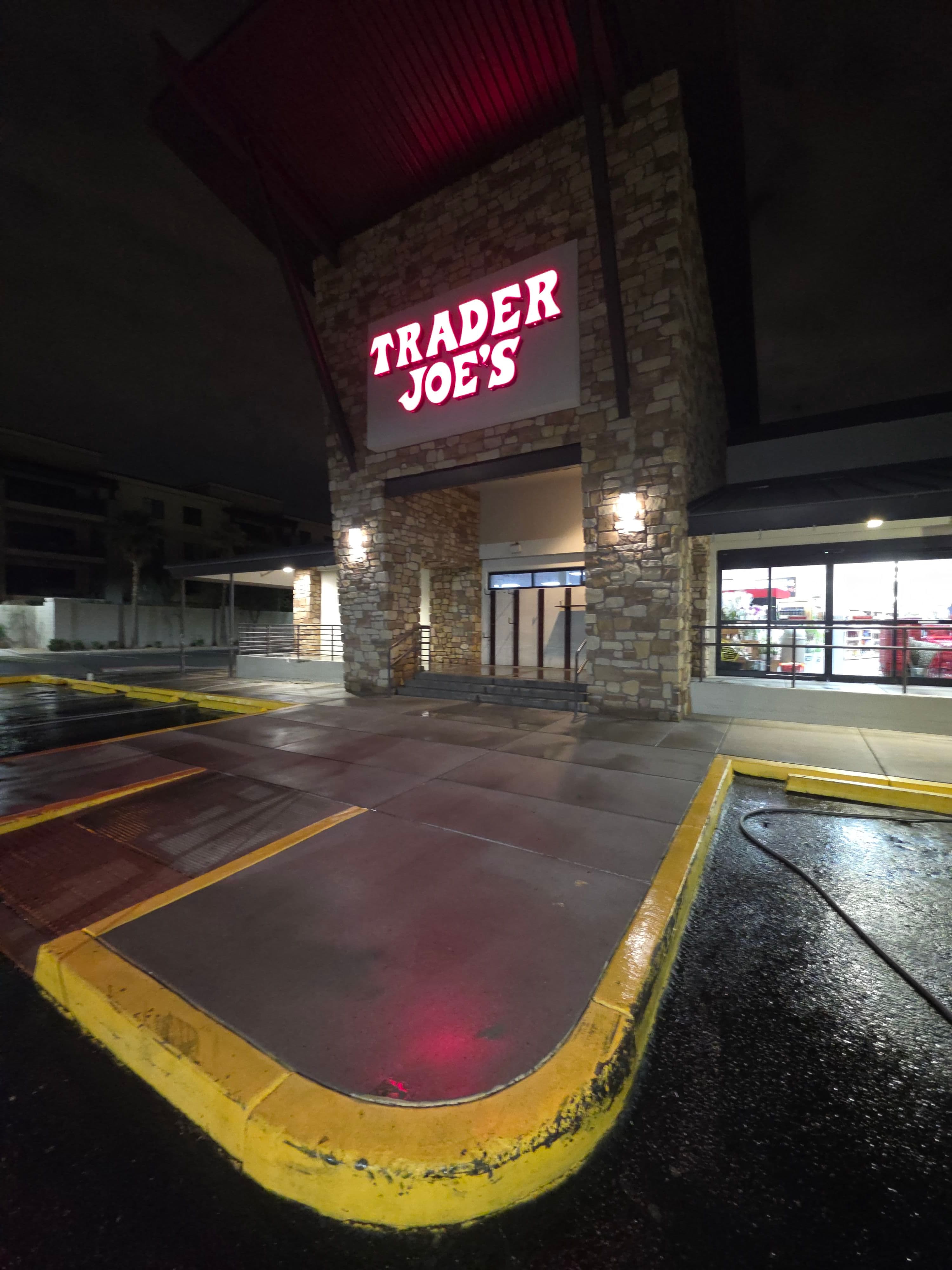 Project Commercial Pressure Washing Job at Trader Joe's for Clean and Safe Spaces Night or Day image
