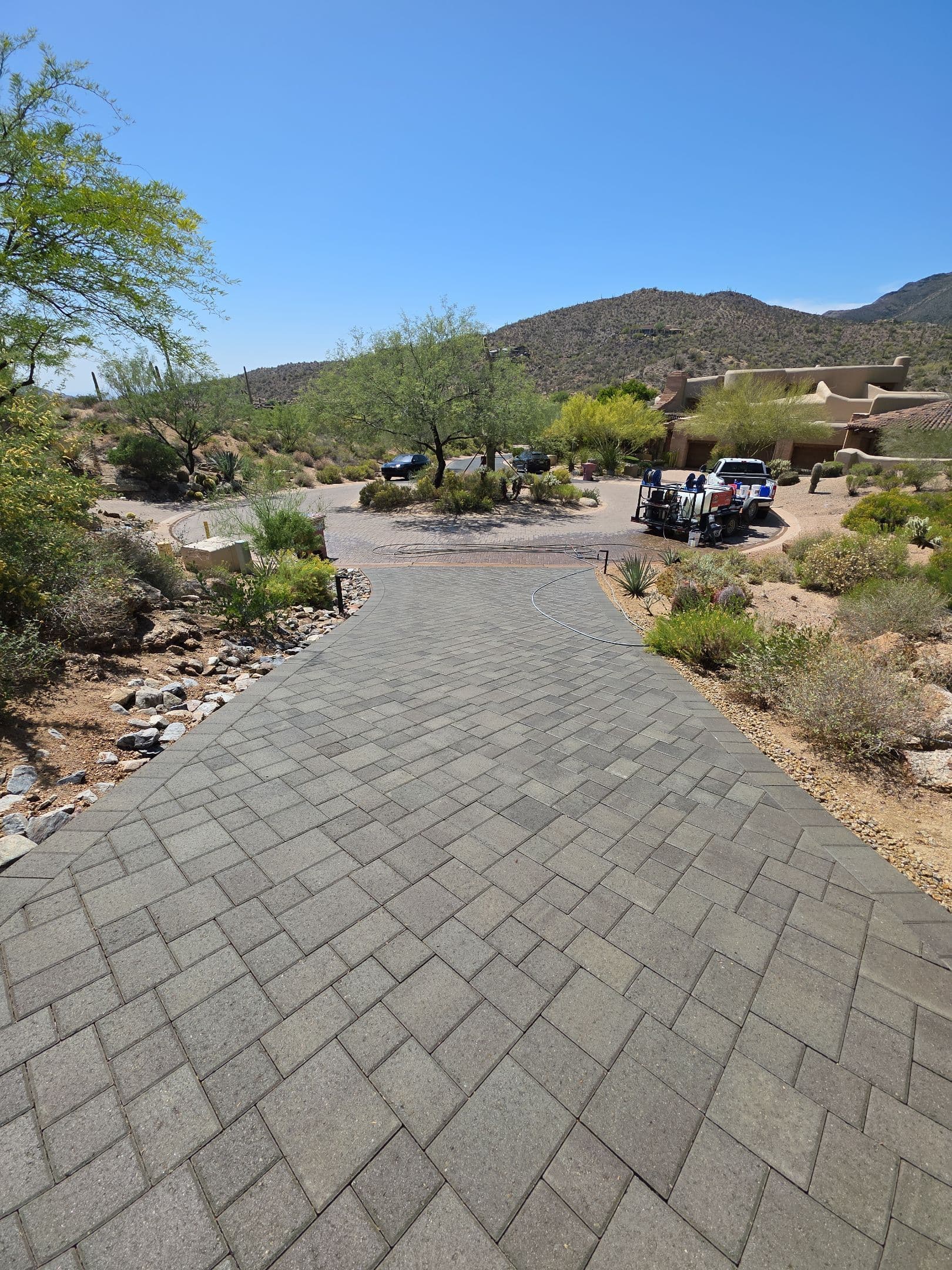 Paver Driveway Cleaning in Desert Mountain image
