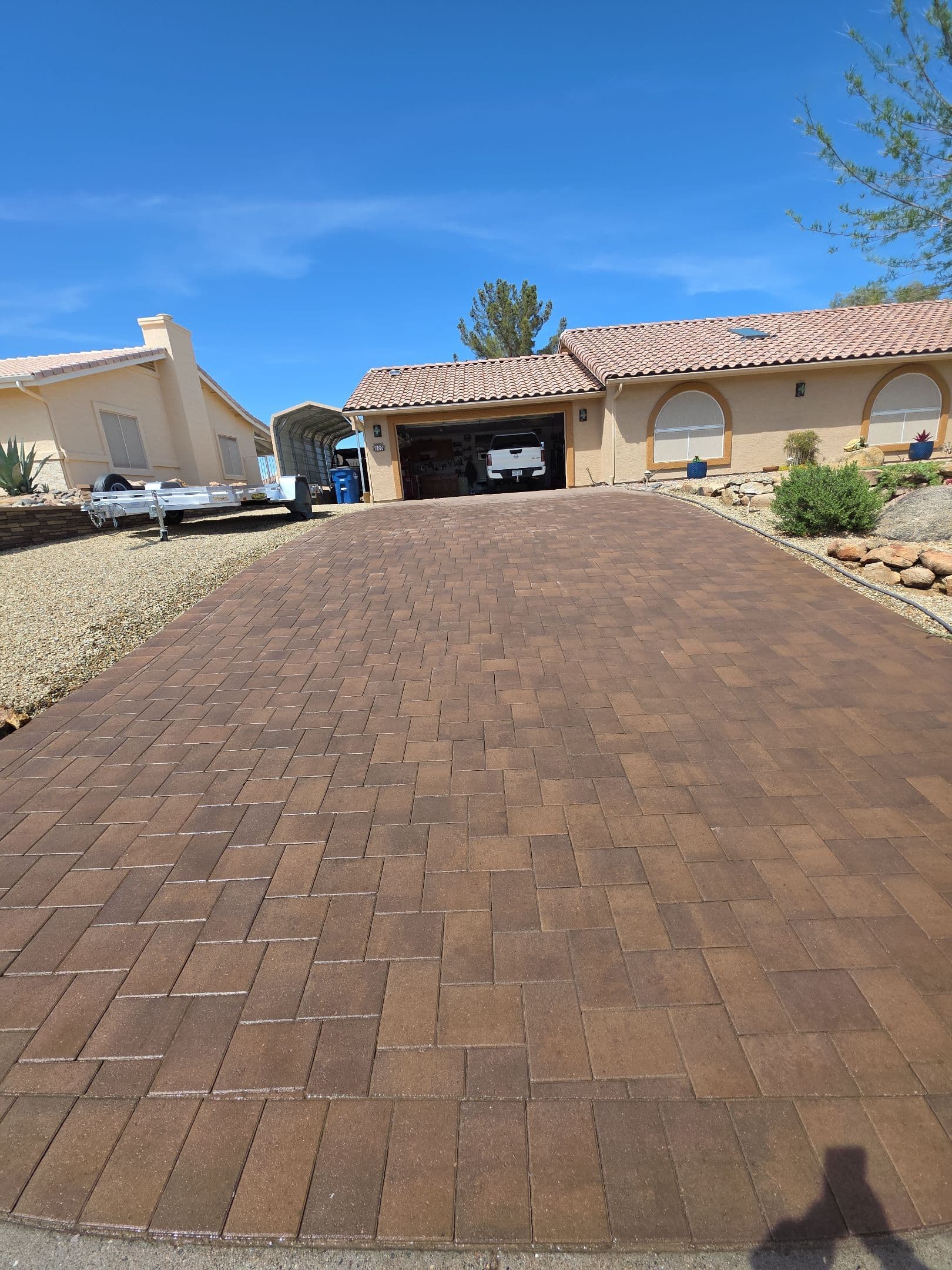 Gallery photos for Oil Stain Removal on a Paver Driveway in Wickenburg: Image #1
