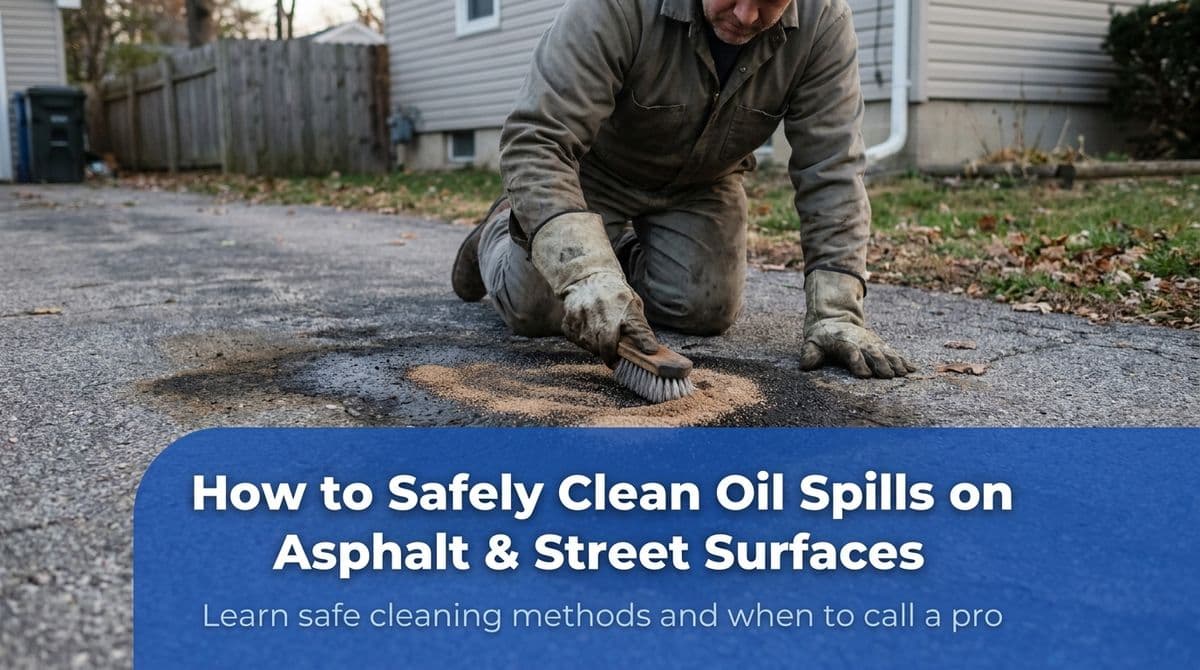 Blog post How to Safely Clean Oil Spills on Asphalt & Street Surfaces image