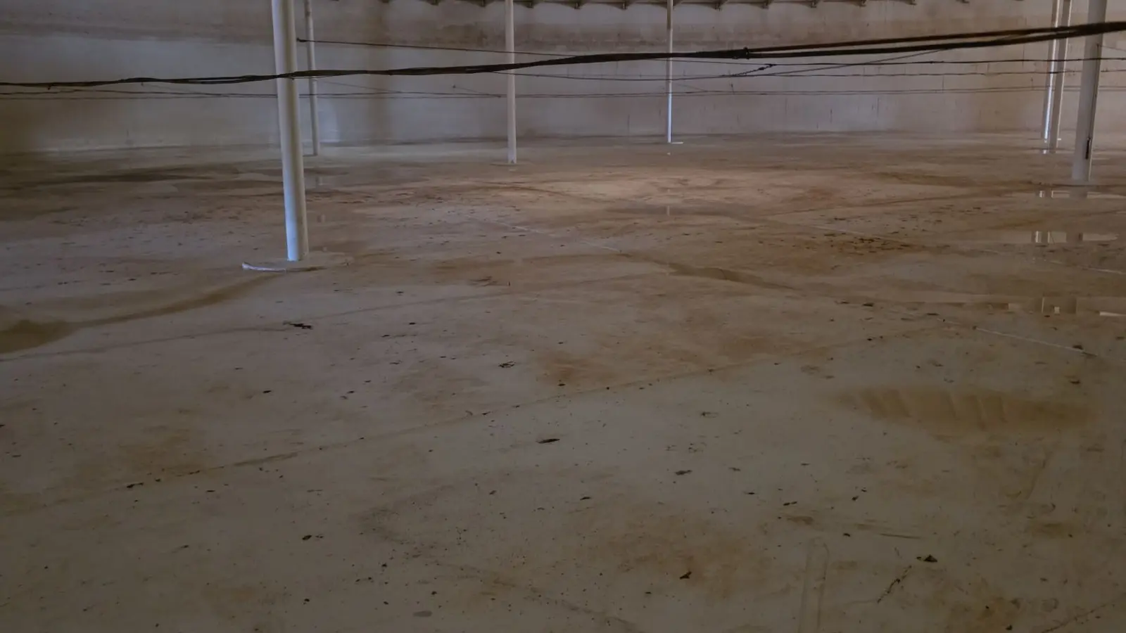 Interior of a Peoria water reservoir during rehabilitation cleaning