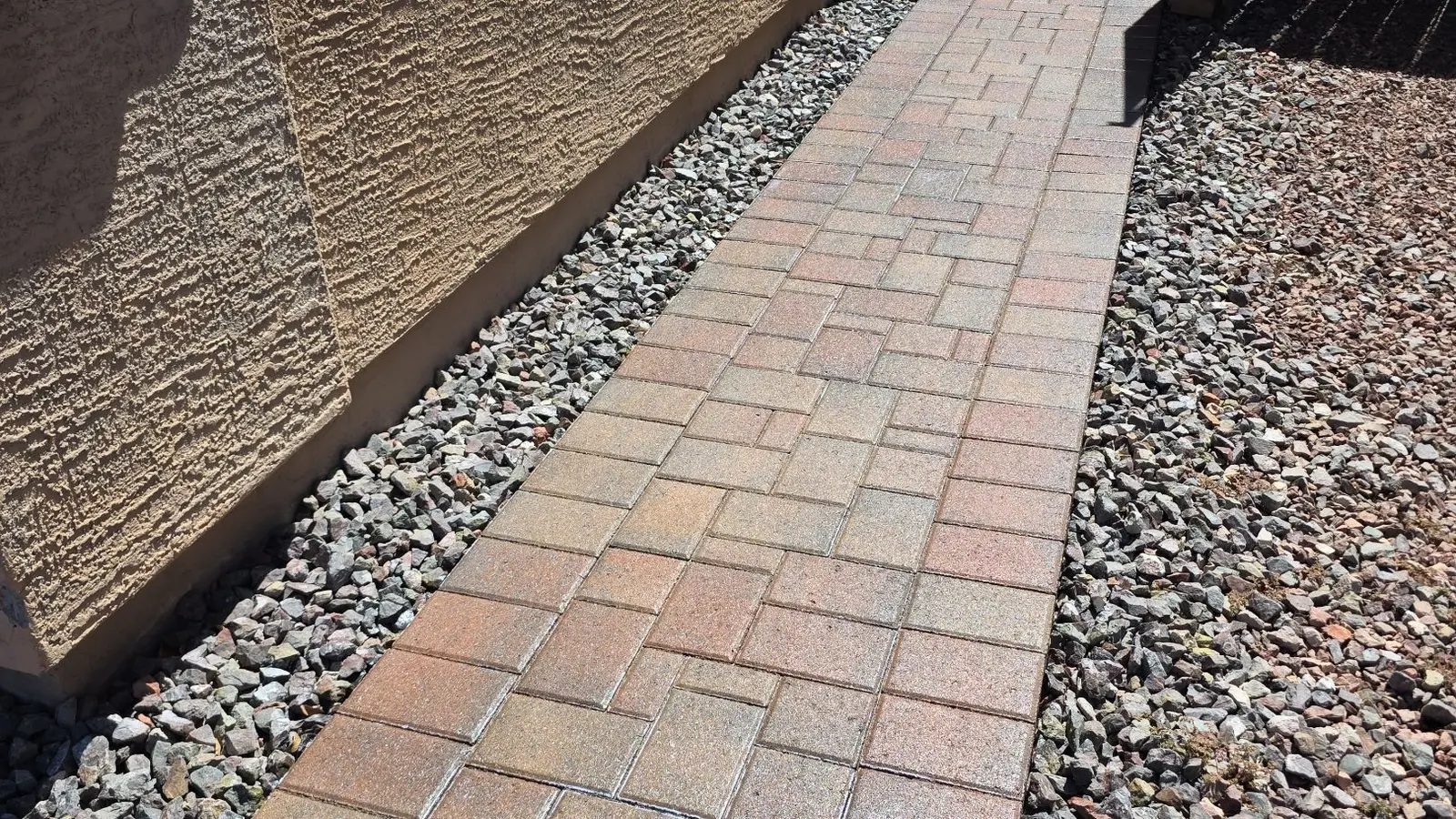 Clean residential walkway at a completed Sun City project