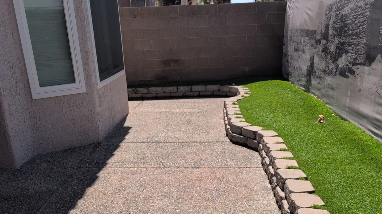 Clean backyard patio at a completed Sun City West project