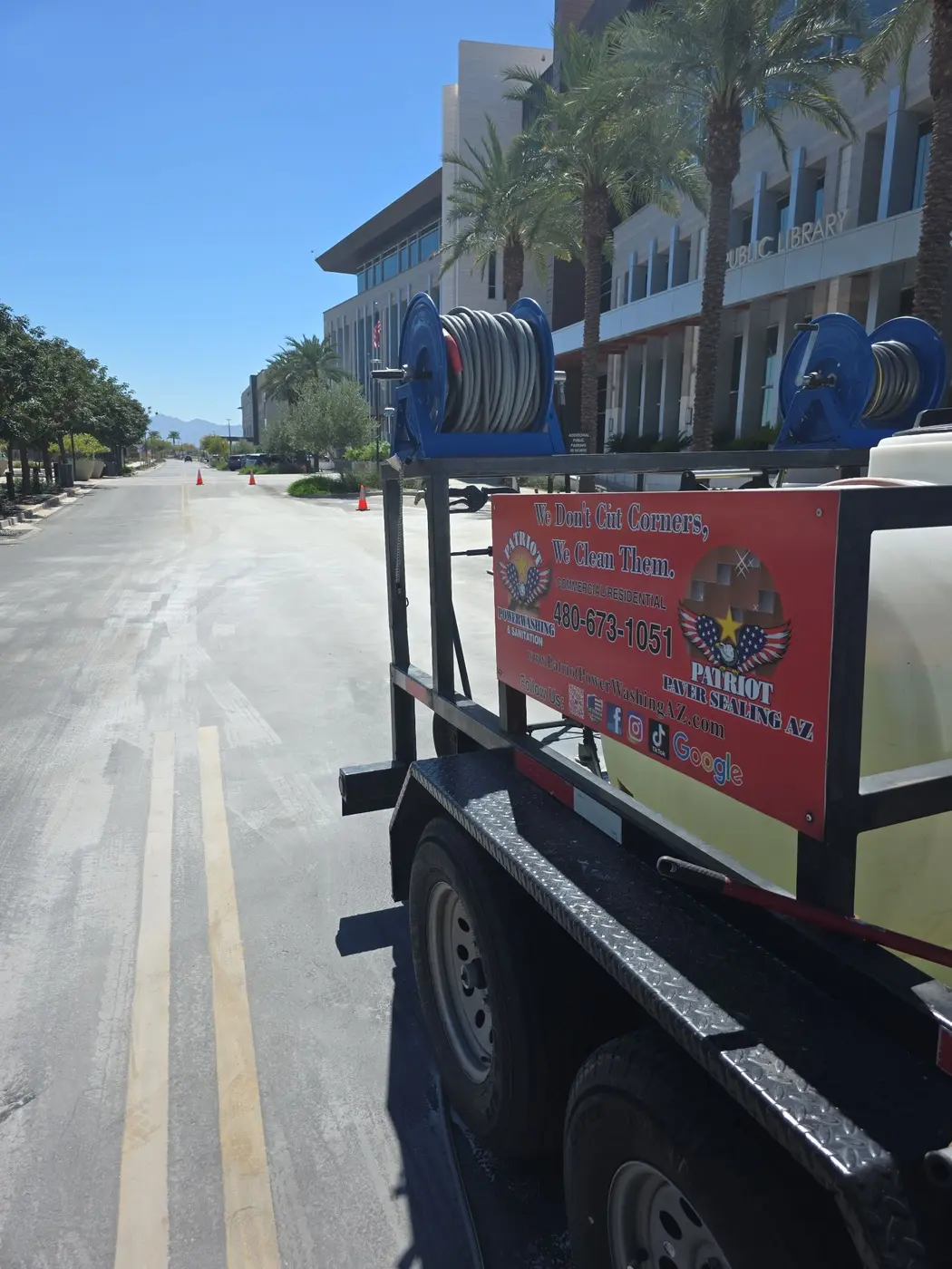 Patriot cleaning rig at a large asphalt oil-spill remediation project